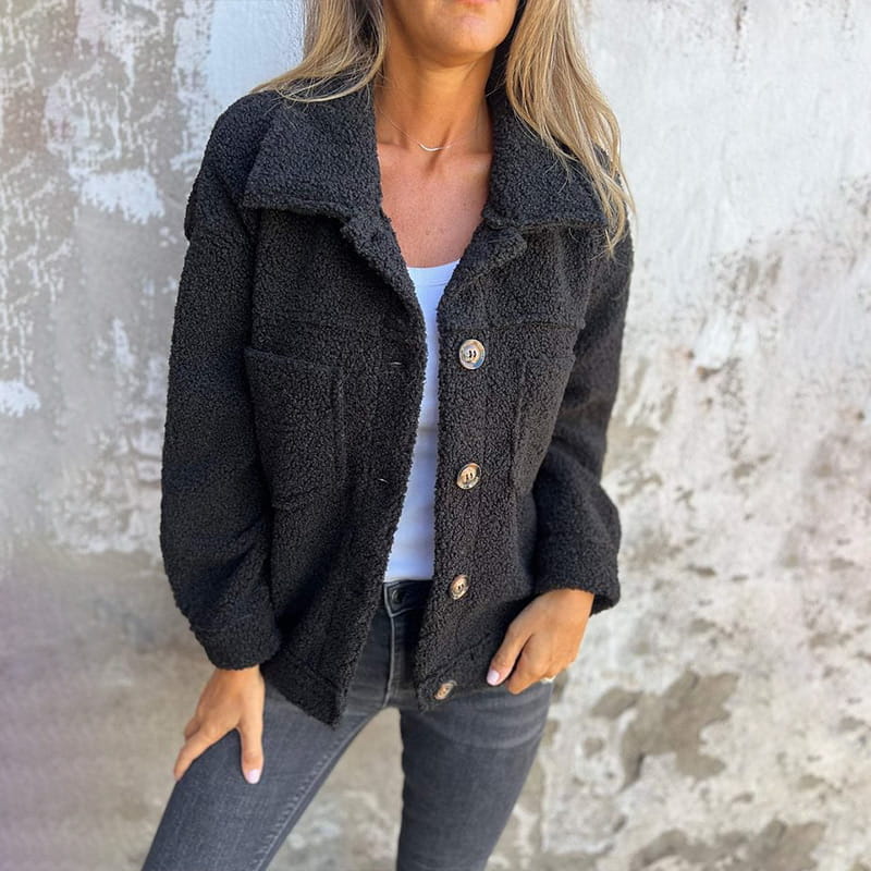 Damen Kuschelige Jacke mit Innenfutter Warme Übergangsjacke für Alltag 2