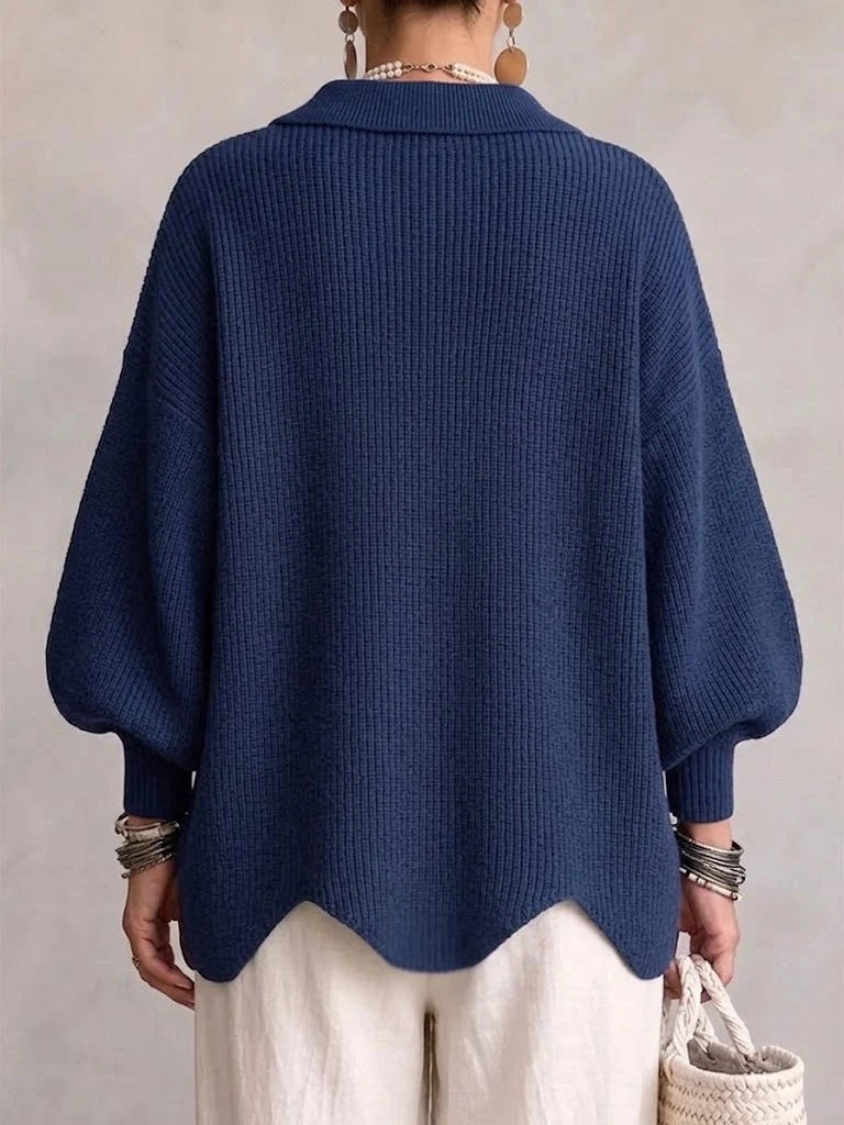 Damen Langarm-Strickjacke mit Knöpfen 1