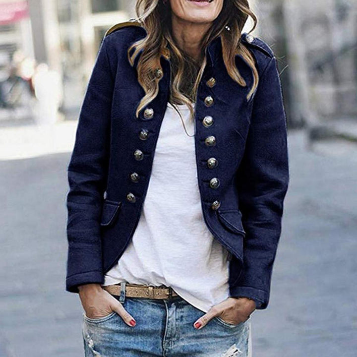 Damen Lässige Kurze Jacke mit Knopfleiste Front Modern Casual 3