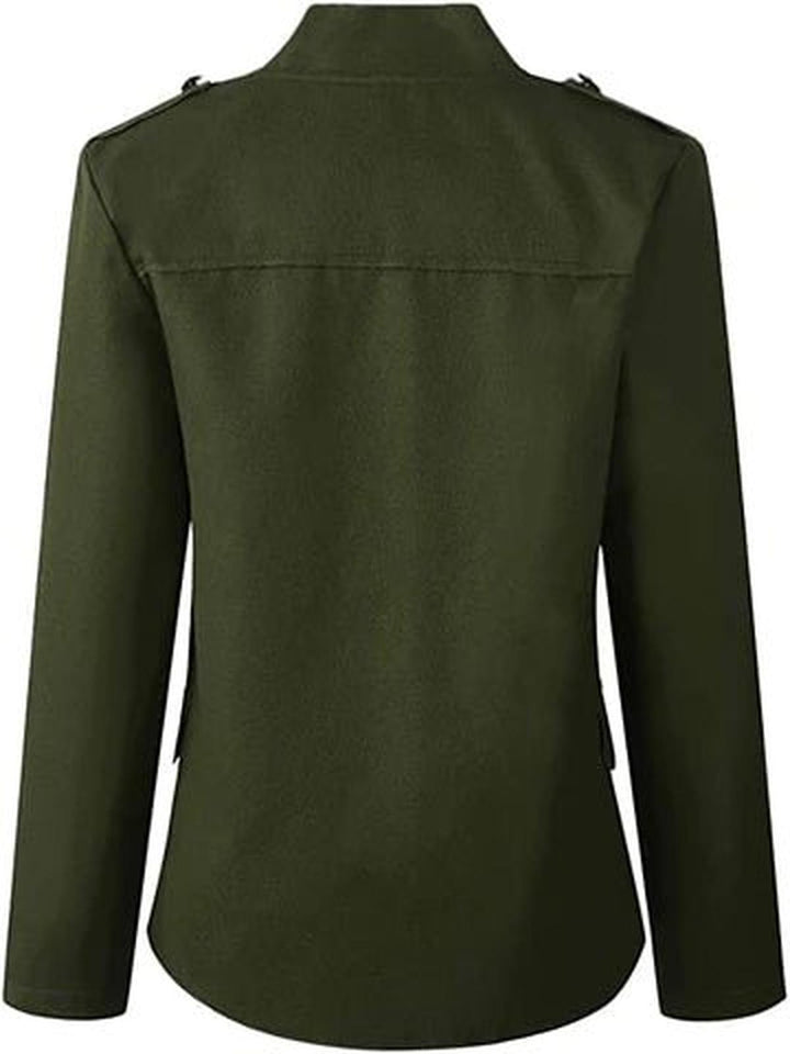 Damen Lässige Kurze Jacke mit Knopfleiste Front Modern Casual 5