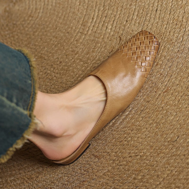 Damen Leder Mules mit Orthopädischer Arch Support und Quadratischer Zehenpartie 1
