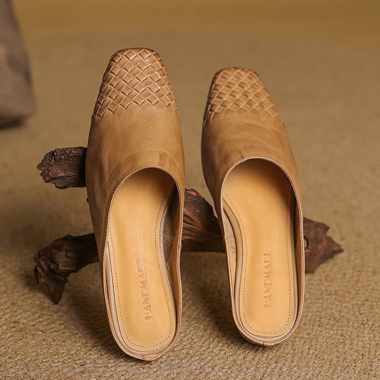 Damen Leder Mules mit Orthopädischer Arch Support und Quadratischer Zehenpartie 4