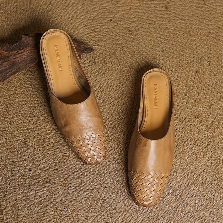 Damen Leder Mules mit Orthopädischer Arch Support und Quadratischer Zehenpartie 5