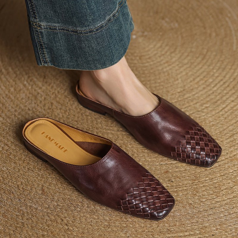 Damen Leder Mules mit Orthopädischer Arch Support und Quadratischer Zehenpartie 8