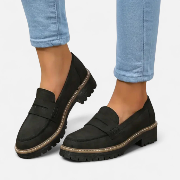 Damen Loafer mit Orthopädischer Arch Support und Markanter Sohle für Sommer 0