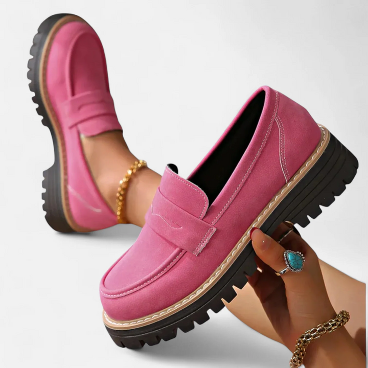 Damen Loafer mit Orthopädischer Arch Support und Markanter Sohle für Sommer 2