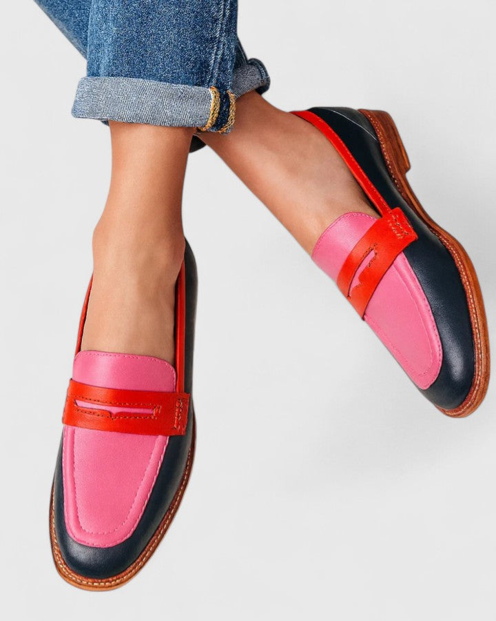 Damen Loafers mit Rundkappe Klassisch Modisch Komfortabel 0
