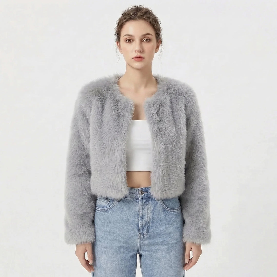 Damen Luxus Kunstpelz Jacke 2