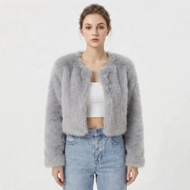 Damen Luxus Kunstpelz Jacke 2