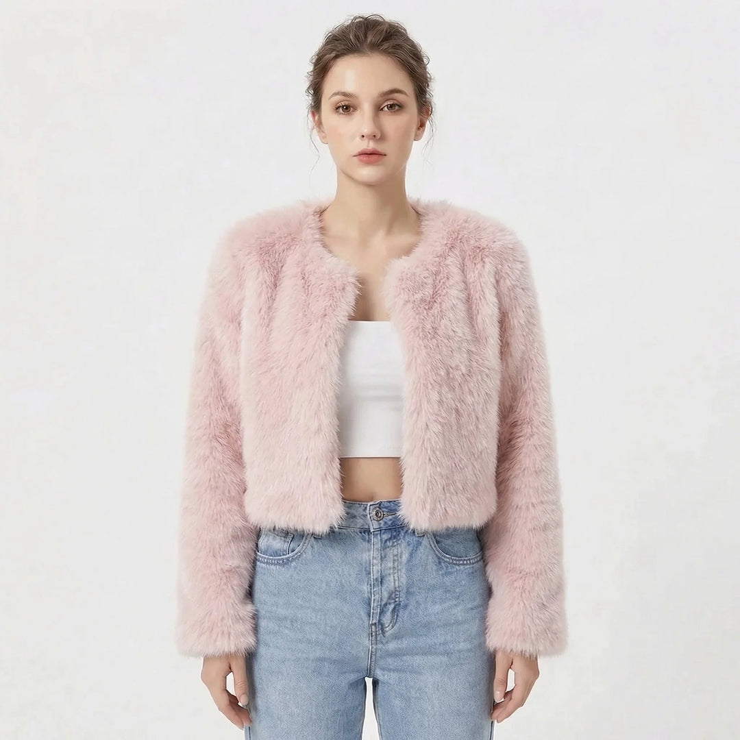 Damen Luxus Kunstpelz Jacke 6