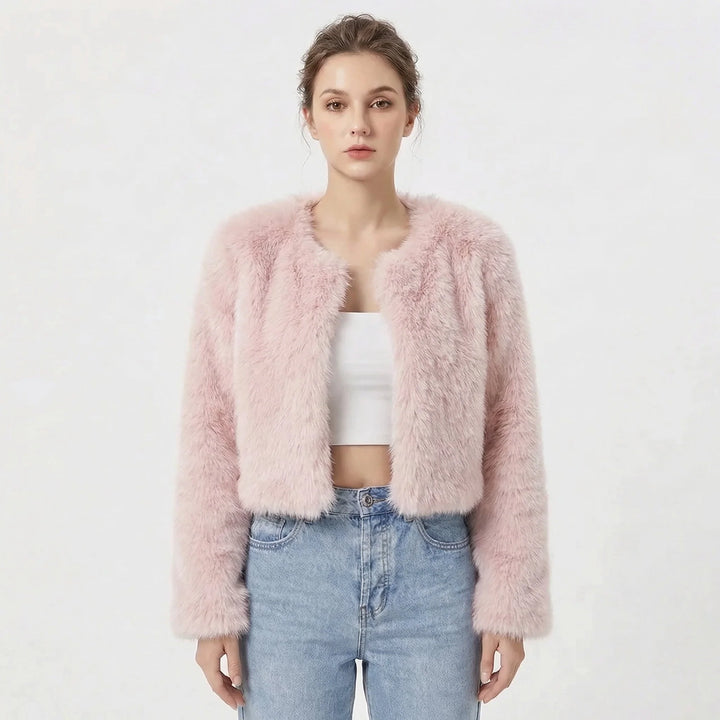 Damen Luxus Kunstpelz Jacke 6