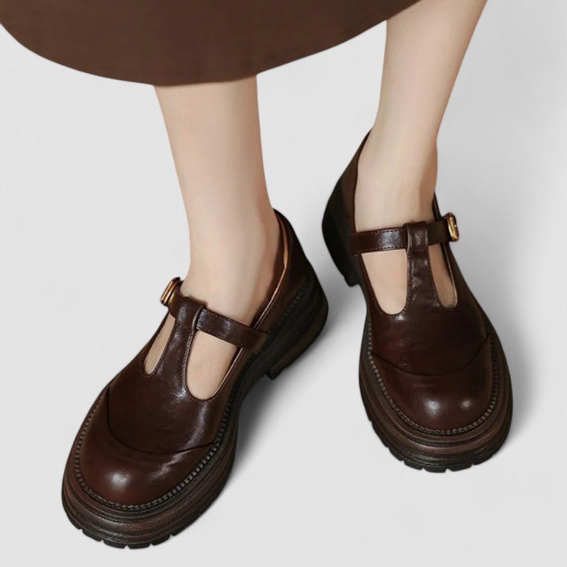 Damen Mary-Jane Schuhe mit Orthopädischer Arch Support und Chunky Plateau-Sohle 0