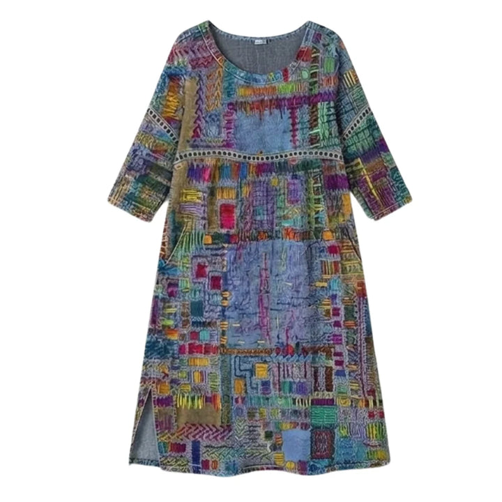 Damen Midi Kleid mit Taschen 0