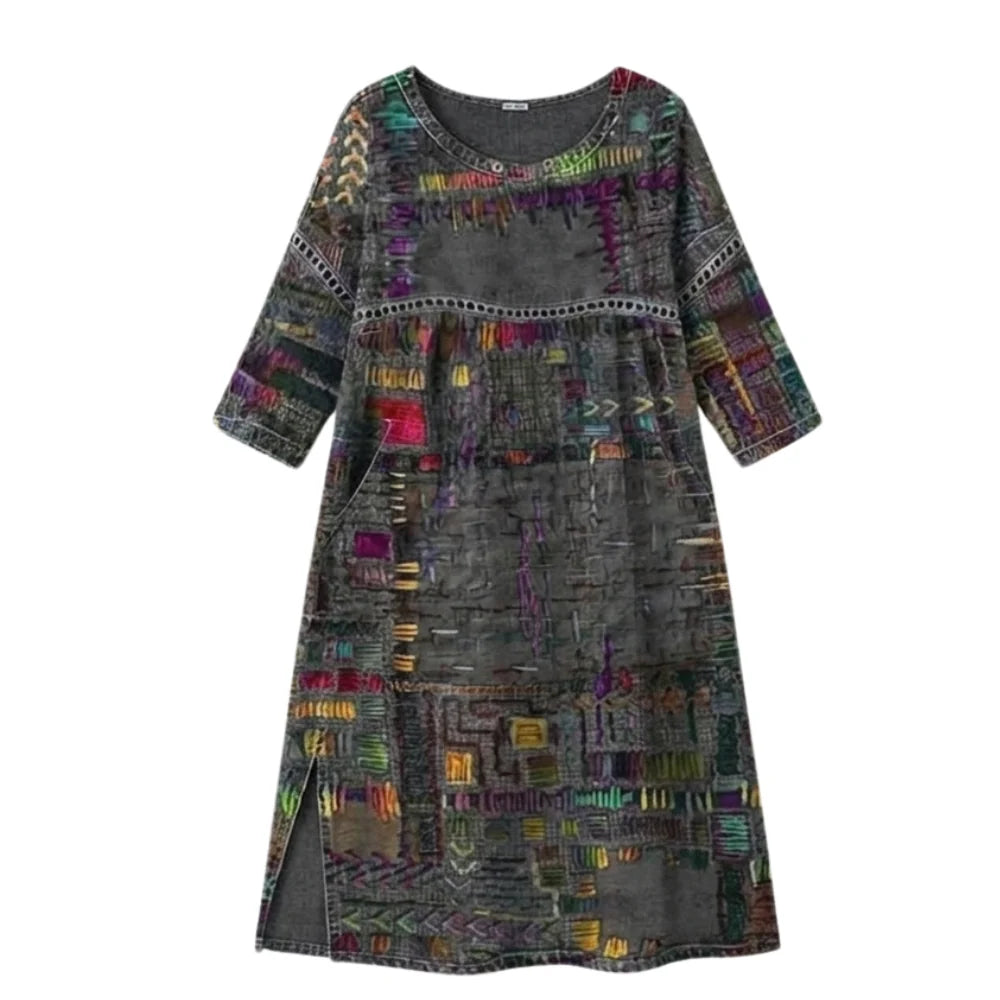 Damen Midi Kleid mit Taschen 12