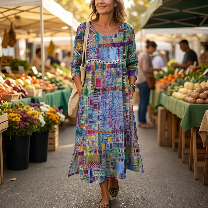 Damen Midi Kleid mit Taschen 4