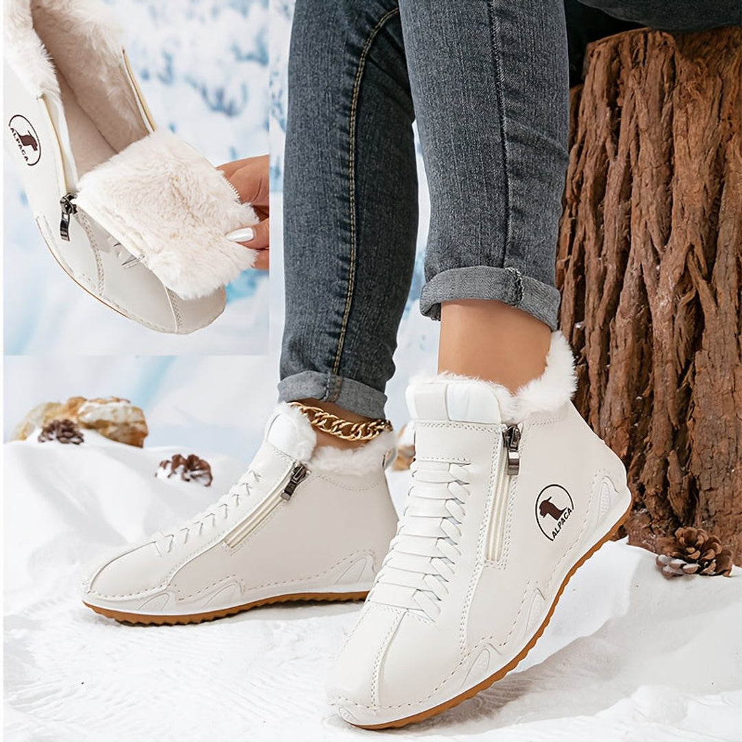 Damen Orthopädische Ankle Boots mit Arch Support Gefüttert Winterstiefeletten 0