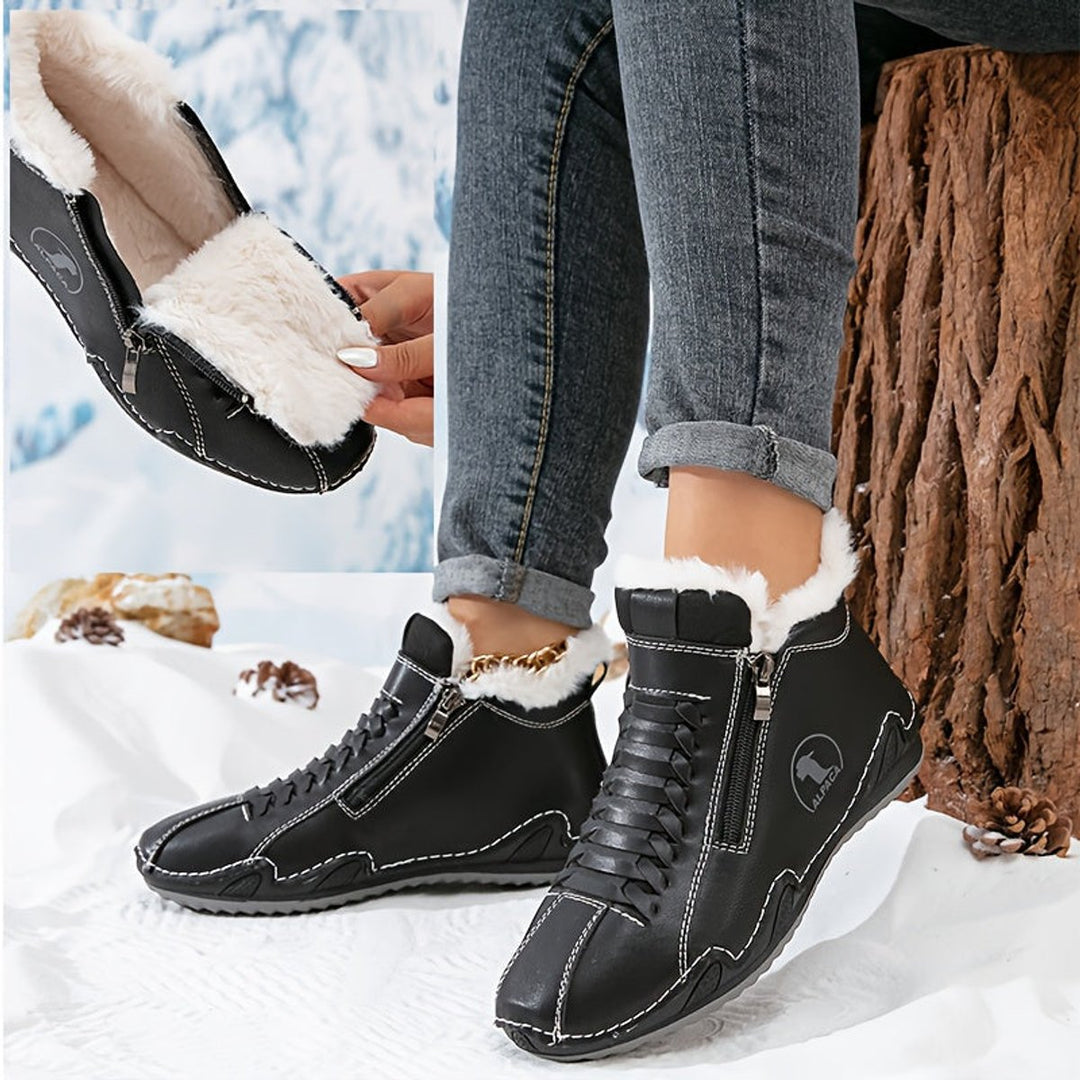Damen Orthopädische Ankle Boots mit Arch Support Gefüttert Winterstiefeletten 9