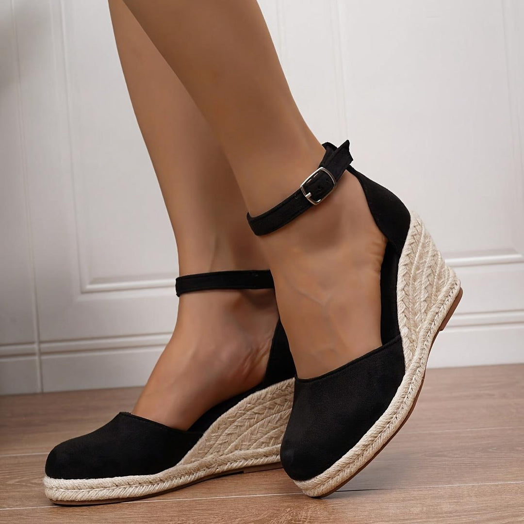 Damen Orthopädische Keilsandalen mit Arch Support und Verstellbarer Knöchelschnalle 0