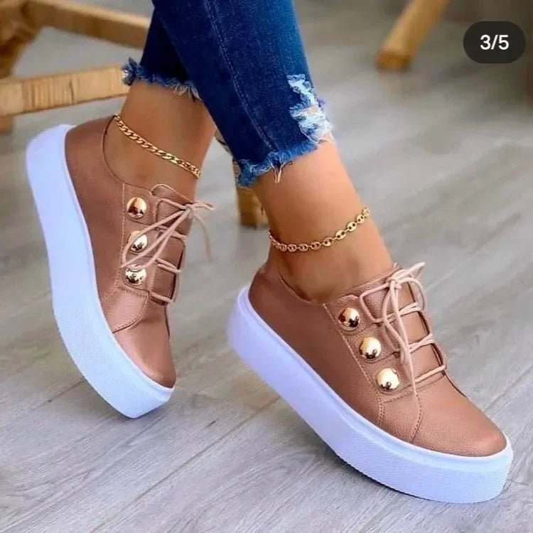Damen Orthopädische Plateau-Sneaker mit Schnürung und Arch Support für Komfort und Stil 1