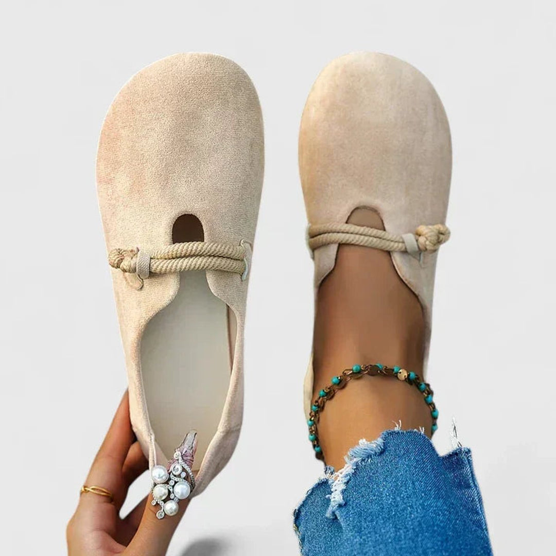 Damen Orthopädische Slip-On Ballerinas mit Arch Support und Seildetail für Komfort 0
