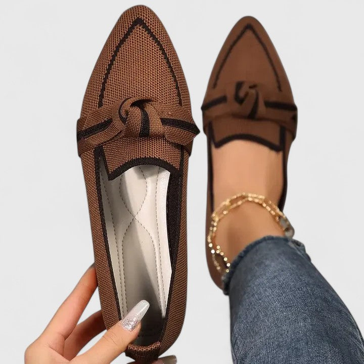 Damen Orthopädische Spitz Zulaufende Loafer mit Arch Support und Knoten-Detail 2