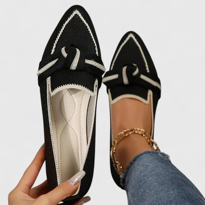 Damen Orthopädische Spitz Zulaufende Loafer mit Arch Support und Knoten-Detail 3