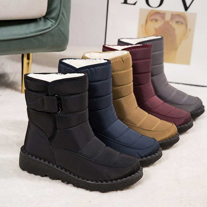 Damen Orthopädische Wasserdichte Knee High Boots mit Rutschfester Profilsohle und Wärmender Plüschfütterung 1
