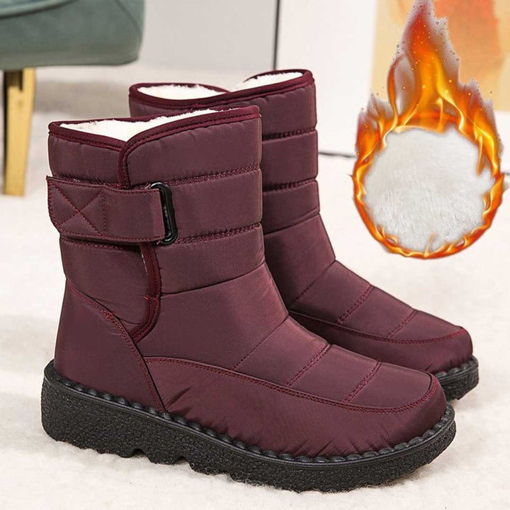 Damen Orthopädische Wasserdichte Knee High Boots mit Rutschfester Profilsohle und Wärmender Plüschfütterung 2