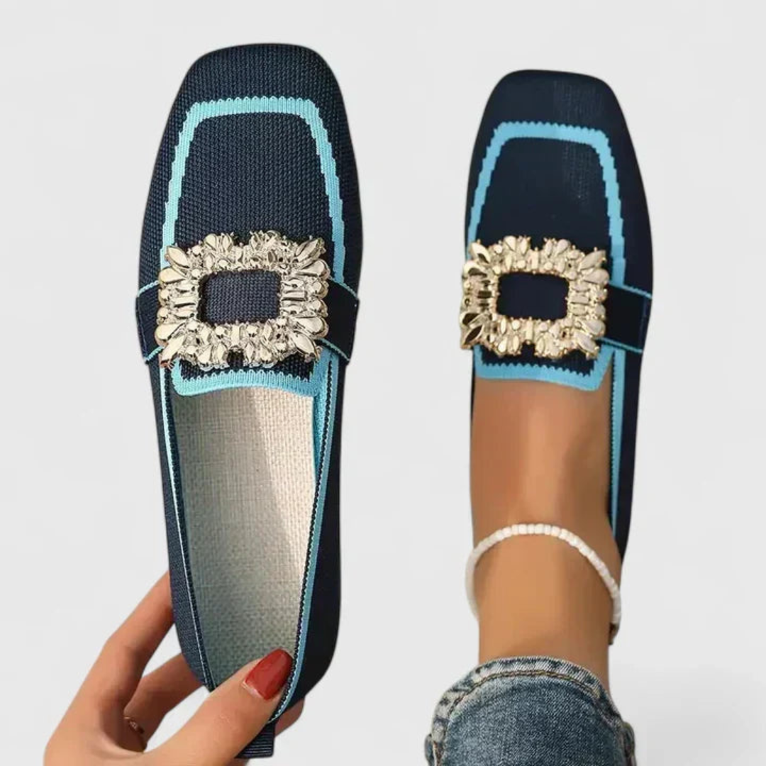 Damen Orthopedic Slip-On Loafer mit Kristallschnalle und Arch Support für Sommer 3