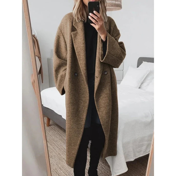 Damen Oversize-Mantel mit Revers und doppelter Knopfleiste 0