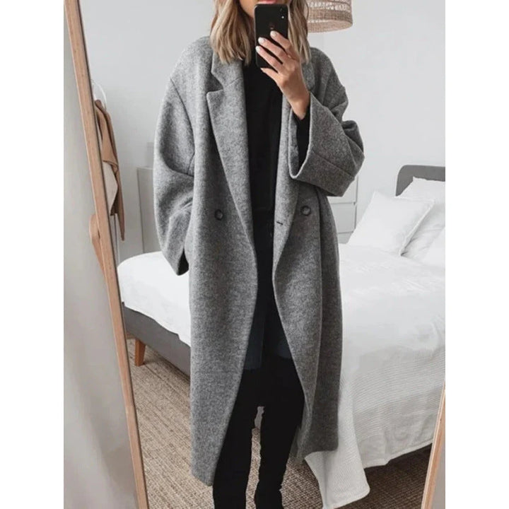 Damen Oversize-Mantel mit Revers und doppelter Knopfleiste 1