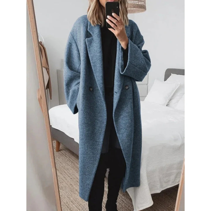 Damen Oversize-Mantel mit Revers und doppelter Knopfleiste 2