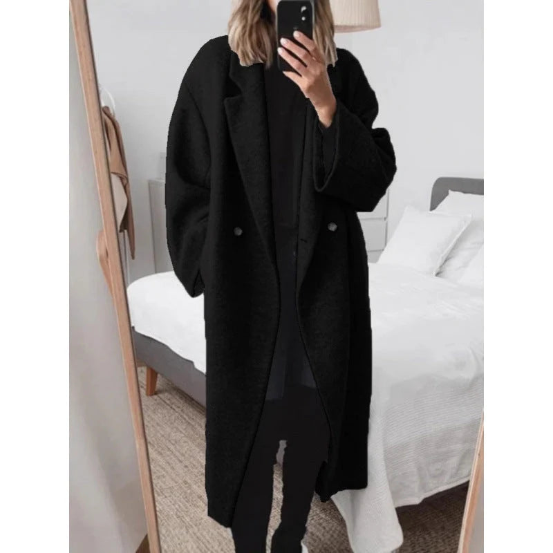 Damen Oversize-Mantel mit Revers und doppelter Knopfleiste 3