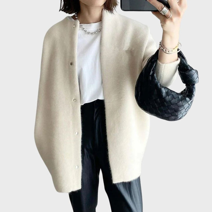 Damen Oversized Cardigan mit Druckknöpfen – Weicher Longcardigan für Alltag und Büro 2