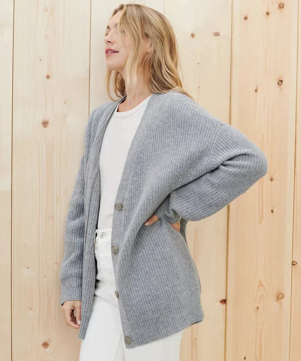 Damen Oversized Cardigan mit V-Ausschnitt für elegante Lagenlooks 3