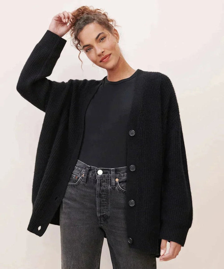 Damen Oversized Cardigan mit V-Ausschnitt für elegante Lagenlooks 6