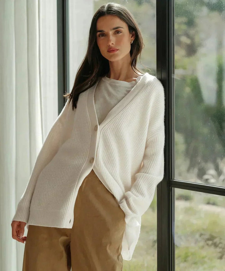 Damen Oversized Cardigan mit V-Ausschnitt für elegante Lagenlooks 7