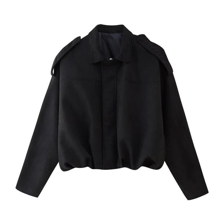 Damen Oversized Kurzgeschnittene Bomberjacke mit Vintage-Look und weichem Kunstwildleder 3