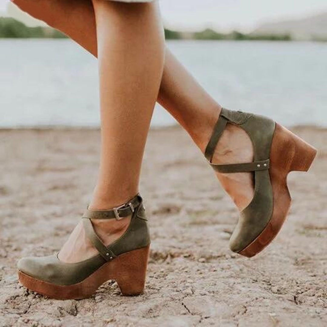 Damen Plateau Sandalen mit Orthopädischer Arch Support und Schnallenriemen Sommer Schuhe 2