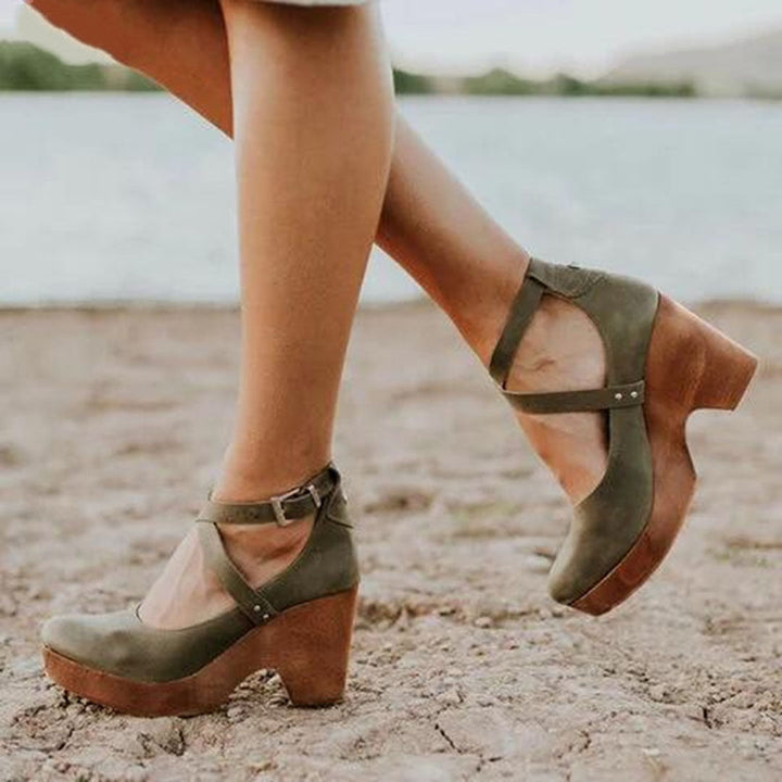 Damen Plateau Sandalen mit Orthopädischer Arch Support und Schnallenriemen Sommer Schuhe 2