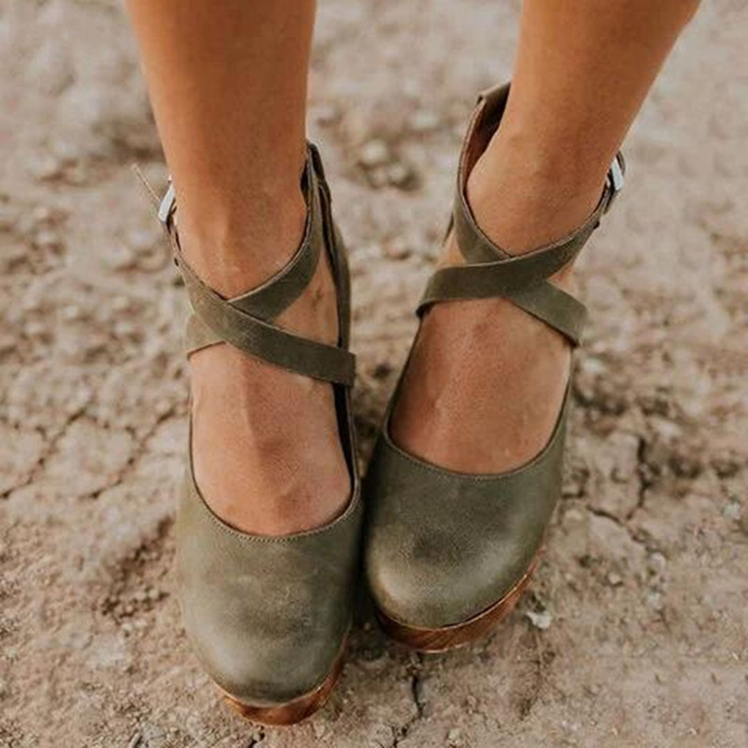 Damen Plateau Sandalen mit Orthopädischer Arch Support und Schnallenriemen Sommer Schuhe 4