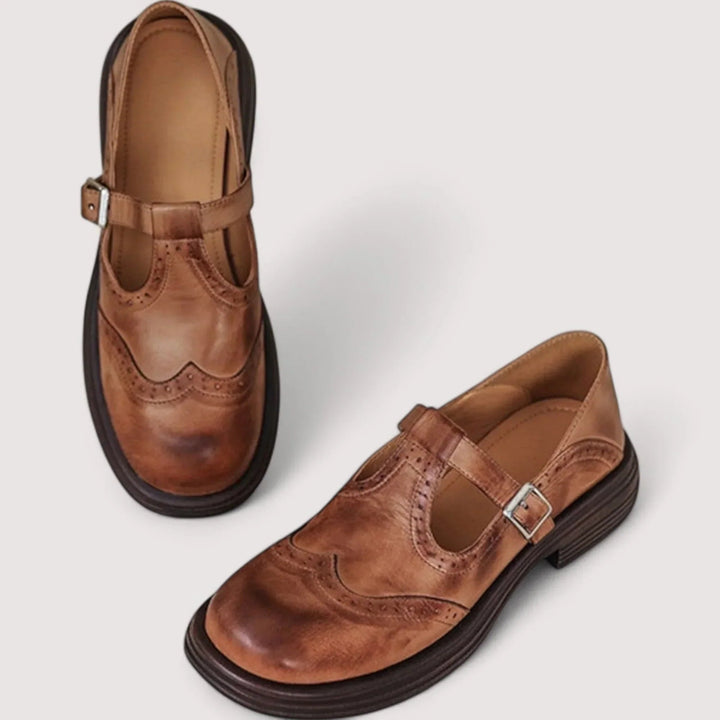 Damen Schnallenriemen Schuhe mit Rundspitze – Elegante Arch Support Komfortschuhe 1