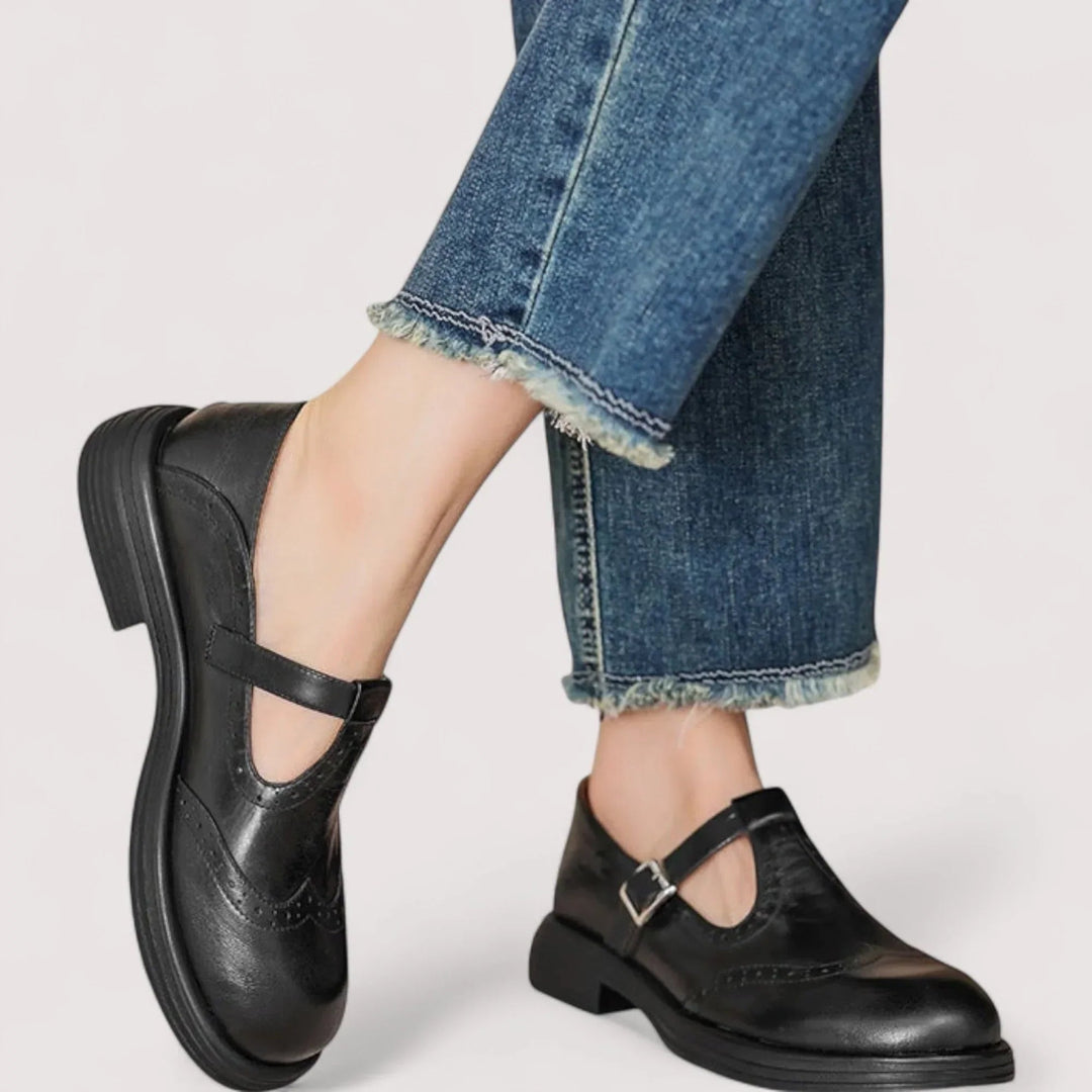 Damen Schnallenriemen Schuhe mit Rundspitze – Elegante Arch Support Komfortschuhe 4
