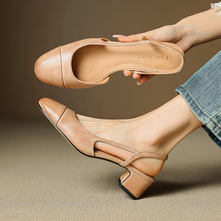 Damen Slingback-Pumps mit Mandelspitze und mittelhohem Blockabsatz elegant und bequem 0