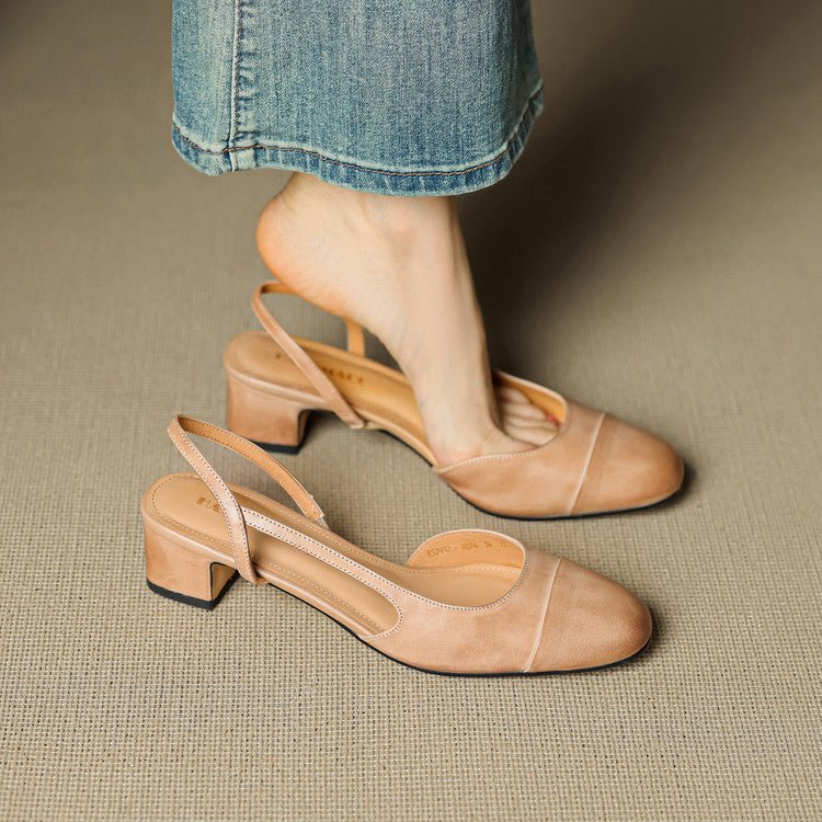 Damen Slingback-Pumps mit Mandelspitze und mittelhohem Blockabsatz elegant und bequem 1