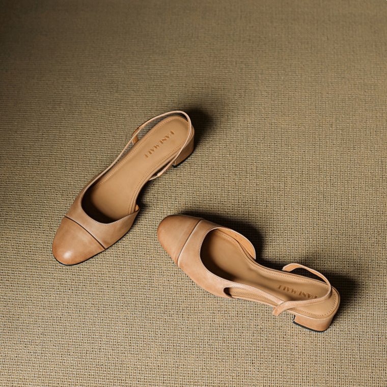 Damen Slingback-Pumps mit Mandelspitze und mittelhohem Blockabsatz elegant und bequem 4