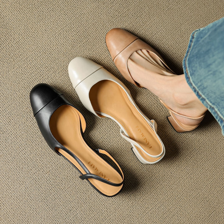 Damen Slingback-Pumps mit Mandelspitze und mittelhohem Blockabsatz elegant und bequem 5