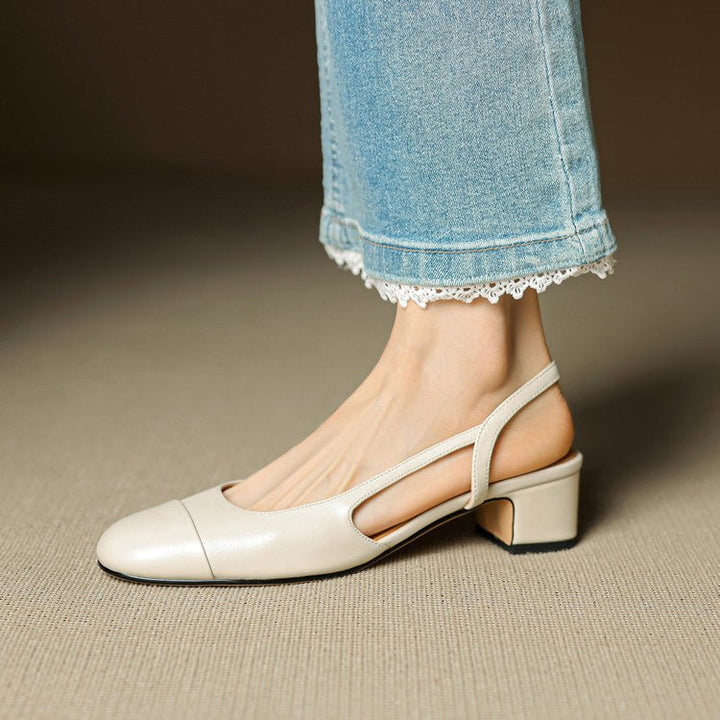 Damen Slingback-Pumps mit Mandelspitze und mittelhohem Blockabsatz elegant und bequem 7