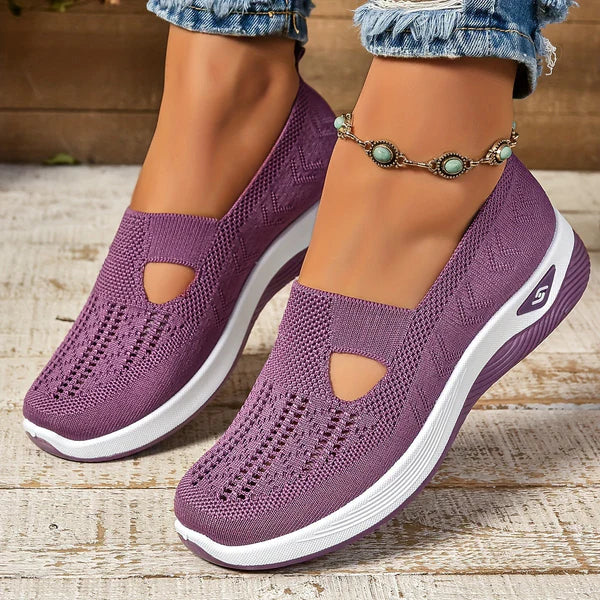 Damen Slip-On Strick-Sneaker mit Orthopädischer Fußbett und Arch Support für Alltag und Reisen 4