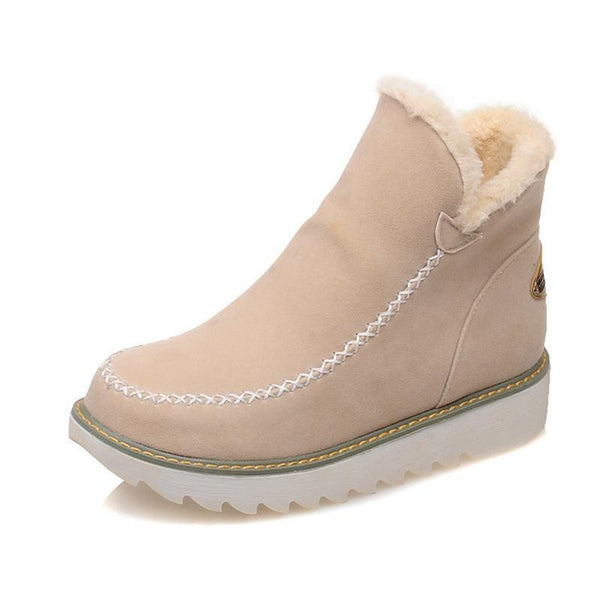 Damen Slip On Stiefeletten mit Plateau und markanten Nahtdetails für Winter 5